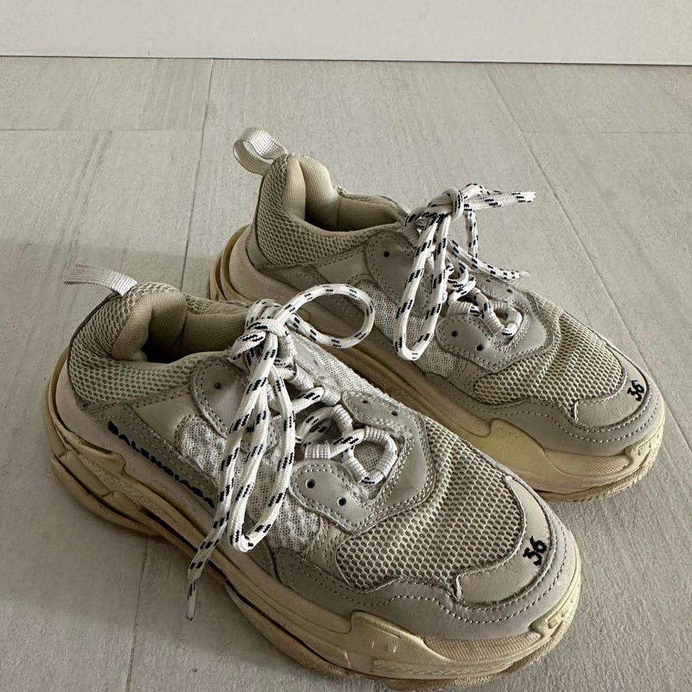 Balenciaga Cream and White Sneakers